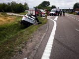 Stare Guty. Groźny wypadek na DK 61 Grajewo - Szczuczyn. Zderzyły się trzy auta [ZDJĘCIA] [02.08.19]