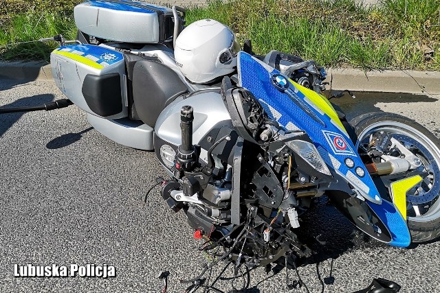 Poważny wypadek policjanta z gorzowskiej drogówki. Ranny trafił do szpitala. 6-letni Kubuś namalował dla niego laurkę.