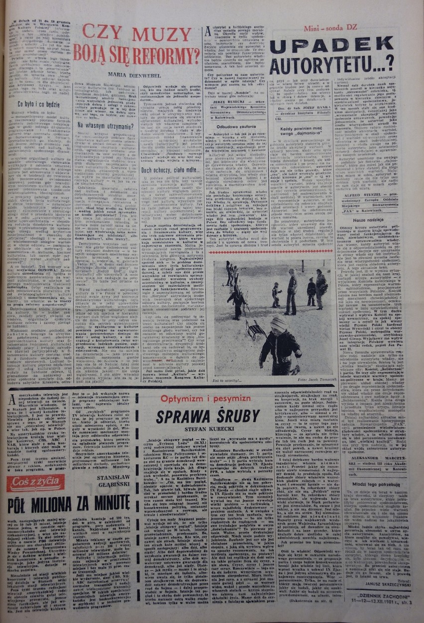 Dziennik Zachodni z 11 grudnia 1981 roku