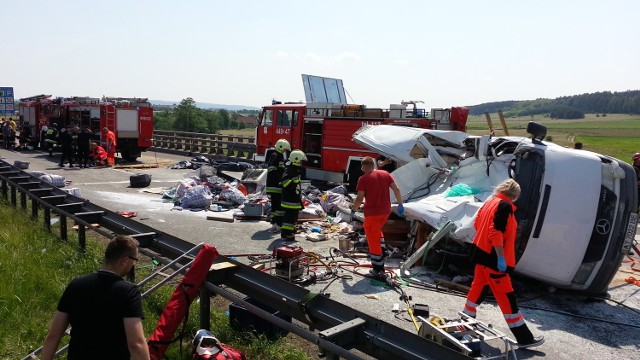 Wypadek na A4 pod Krapkowicami 5 czerwca 2014 r.