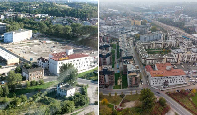 2012/2022 - tak zmieniła się cześć Zabłocia. Na kolejny zdjęciach inne części tego rejonu miasta