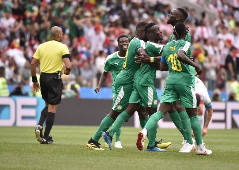 Na zdjęciu: reprezentacja Senegalu. Mecz Japonia - Senegal...