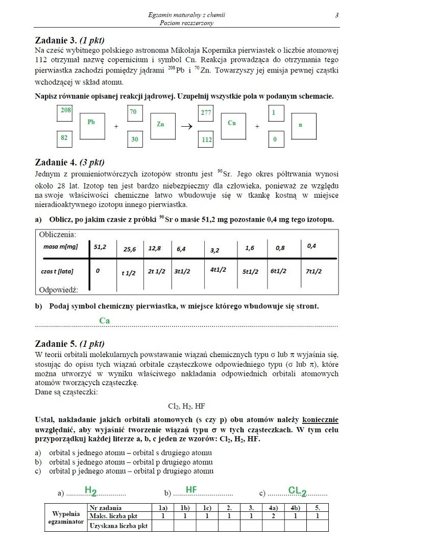 MATURA 2013 z CKE. CHEMIA - poziom rozszerzony [ARKUSZE, ODPOWIEDZI, PYTANIA]