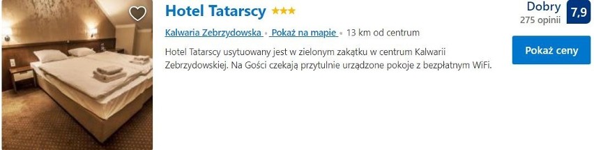 Najlepiej oceniane hotele w powiecie wadowickim według booking.com [RANKING]