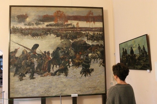 Obraz "Odwrót wojsk napoleoński spod Moskwy&#8221; Muzeum Piastów Śląskich w Brzegu dostało w depozyt.