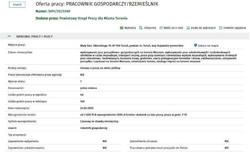 Oferty pracy z PUP w Toruniu i okolicach. Sprawdź, kogo obecnie poszukują!