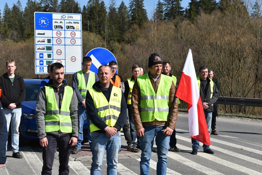 Protest rolników na granicy w Chyżnem