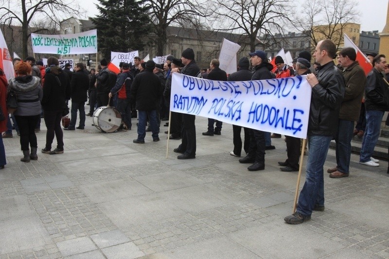 Syreny na ul. Piotrkowskiej. Hodowcy trzody chlewnej protestują przeciwko cenom wieprzowiny [FILM]