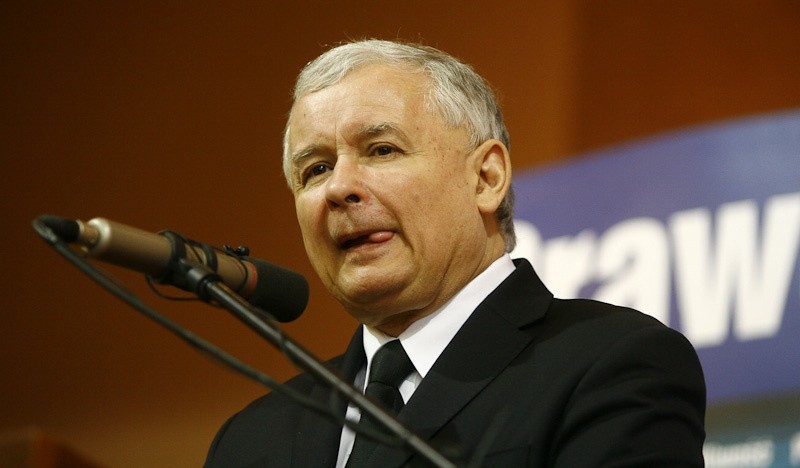 Jaroslaw Kaczynski w Czarnej k.Lancuta...