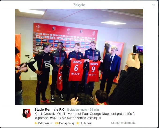 Kamil Grosicki zaprezentowany przez Stade Rennais