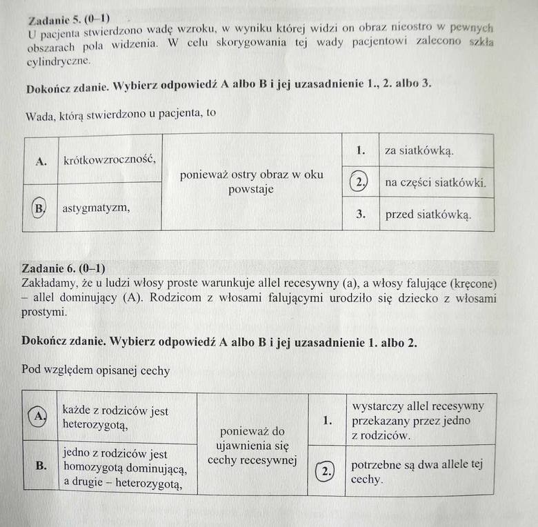 Egzamin gimnazjalny 2016 część przyrodnicza - odpowiedzi