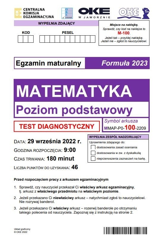 Zobacz arkusz zadań próbnej matury 2023 z matematyki na...