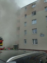 Pożar przy ul. Saperskiej w Tczewie 8.03.2018. Ogień wybuchł w piwnicy budynku wielorodzinnego, trzy osoby poszkodowane [zdjęcia]