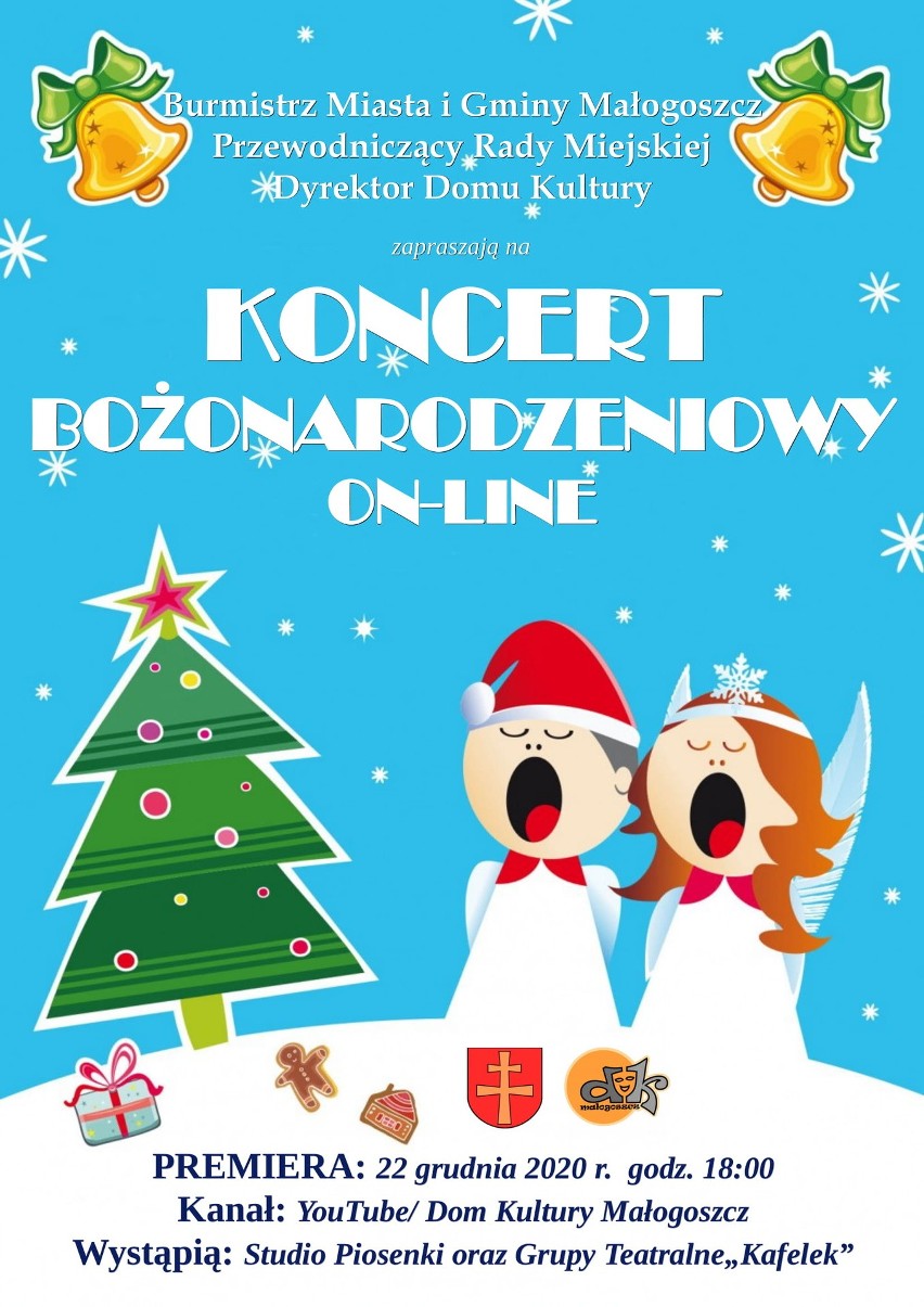 Plakat z zaproszeniem na Koncert Bożonarodzeniowy.