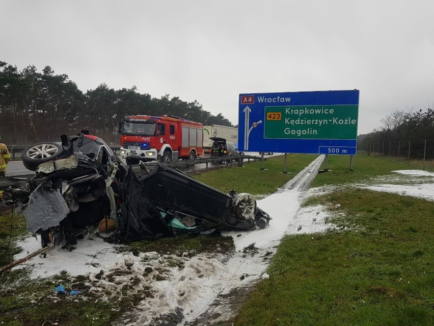 Wypadek na A4 na wysokości Gogolina.