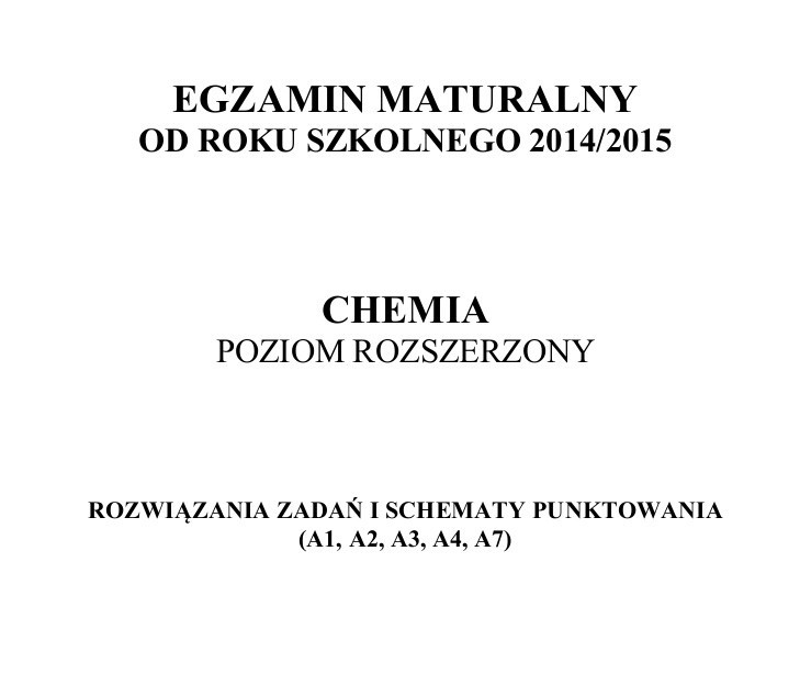 Próbna matura 2014/2015 z CKE - chemia (p. rozszerzony)...