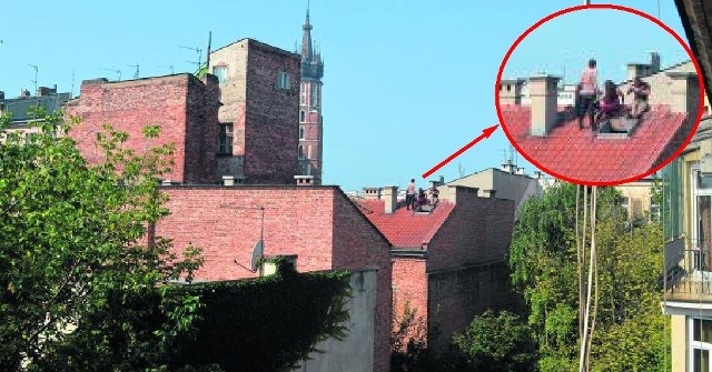 Impreza na dachu oficyny między ul. św. Tomasza a Mikołajską trwała od północy do rana