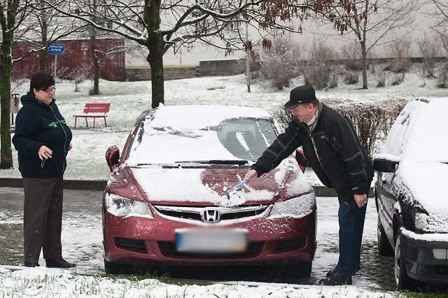 Pierwszy śnieg w Słupsku.