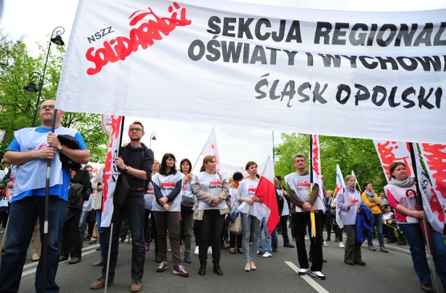 Protest nauczycieli w Warszawie