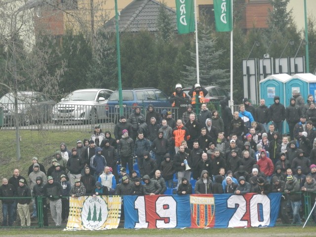 3. liga: Kibice na meczu Rekord Bielsko-Biała - Polonia Bytom 1:3