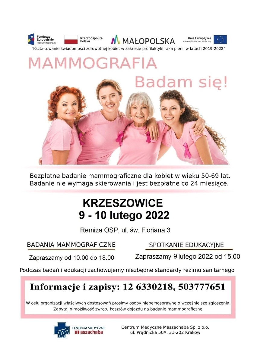 Krzeszowice. Dni Zdrowia z mammografią i innymi badaniami profilaktycznymi