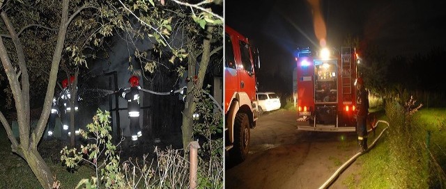 Dwa zastępy strażaków walczyły z pożarem altanki w Szczecinie.