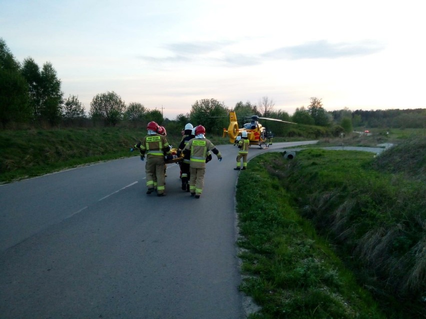 Po wypadku w Kielcach 37-letniego kierowcę śmigłowiec...