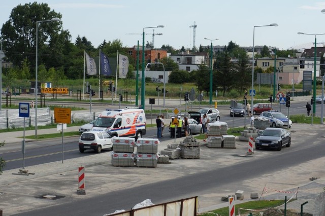 Rowerzystka została potrącona na skrzyżowaniu Grunwaldzkiej z Cmentarną