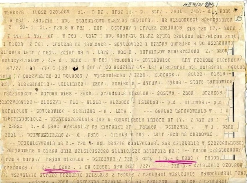 Jeden z pierwszych telegramów, przechowywanych w Instytucie...