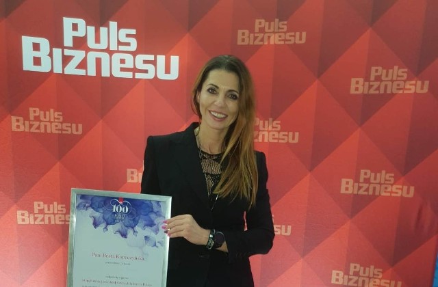 Beata Kopaczyńska znalazła się w pierwszej dziesiątce plebiscytu "100 Kobiet Biznesu 2018"