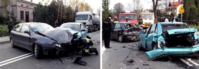 Wypadek na skrzyżowaniu w Zarzeczu.