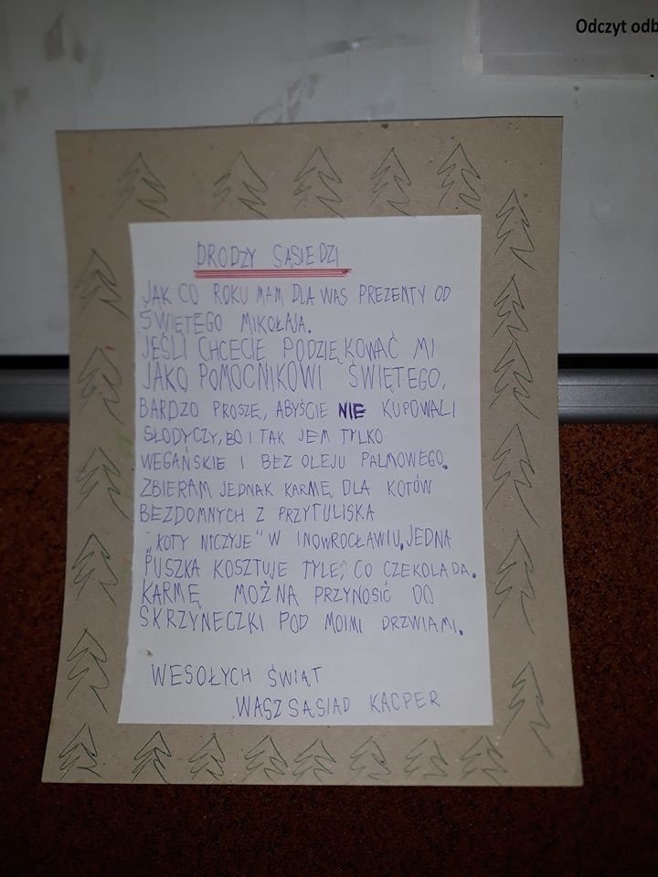 7-letni Kacper z Inowrocławia napisał list do sąsiadów. Musicie go  przeczytać | Gazeta Pomorska