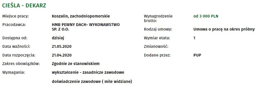 40 ofert pracy w Koszalinie. Sprawdź warunki, zarobki, szczegóły