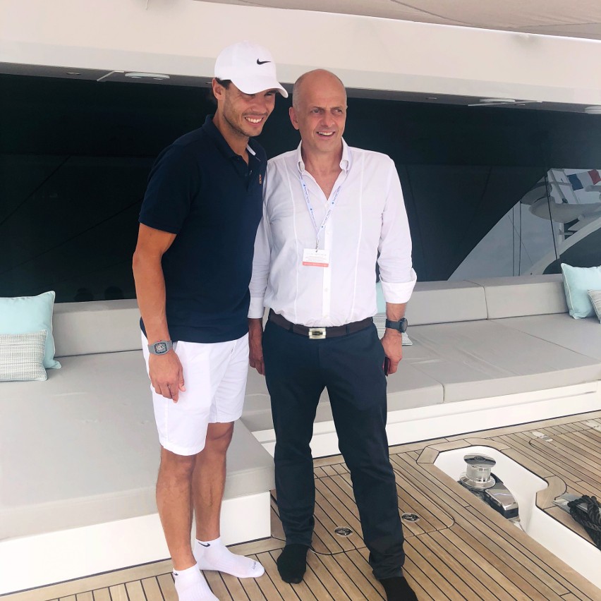 Rafael Nadal i Francis Lapp podczas targów jachtowych Cannes...