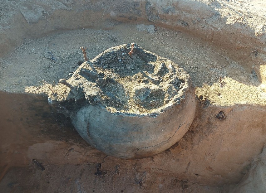 Tajemnica urny sprzed blisko 2 tysięcy lat znalezionej na terenie przyszłej obwodnicy Morawicy. Zobacz zdjęcia z odkrycia