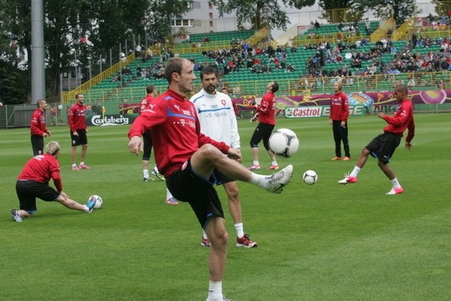 Trening Czechów przed meczem z Rosją...