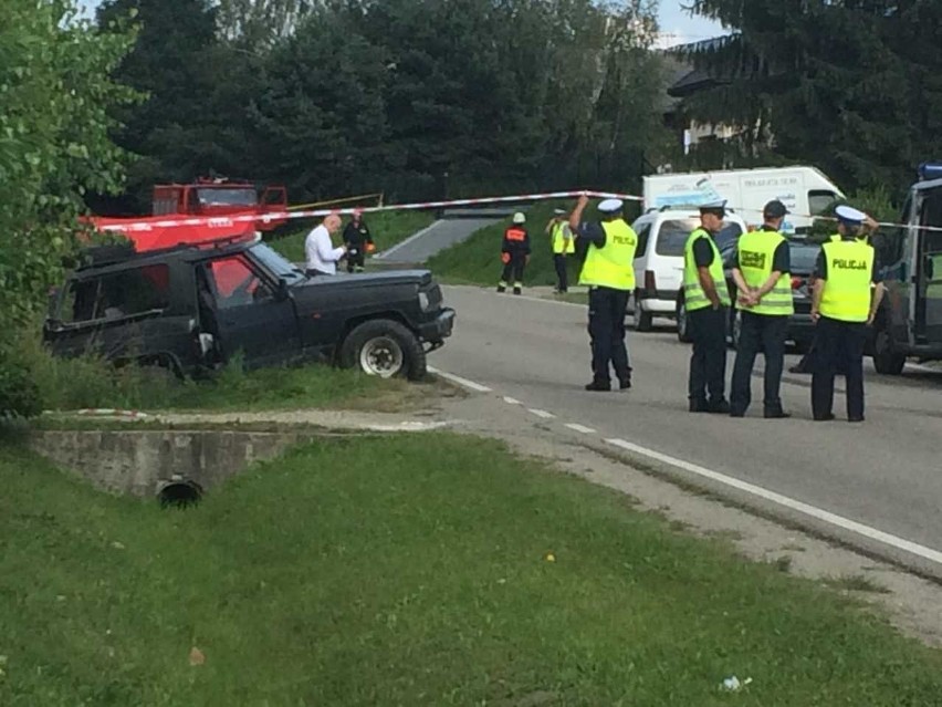 Wypadek w Łęce koło Nowego Sącza