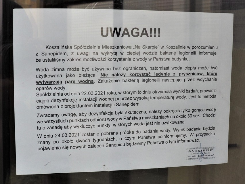 Spółdzielnia w Koszalinie poradziła mieszkańcom, żeby się...