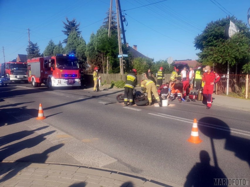 Motocyklista ranny w wypadku w Górkach. Na miejscu lądował śmigłowiec LPR
