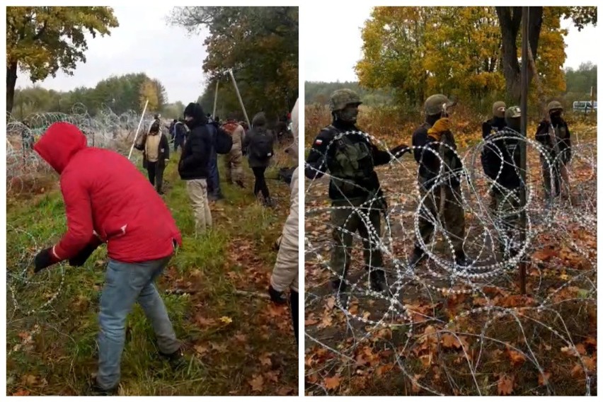 Szturm na granicy polsko-białoruskiej. Imigranci próbują sforsować zasieki! Słychać okrzyki: „Niemcy, Niemcy” [ZDJĘCIA, WIDEO]