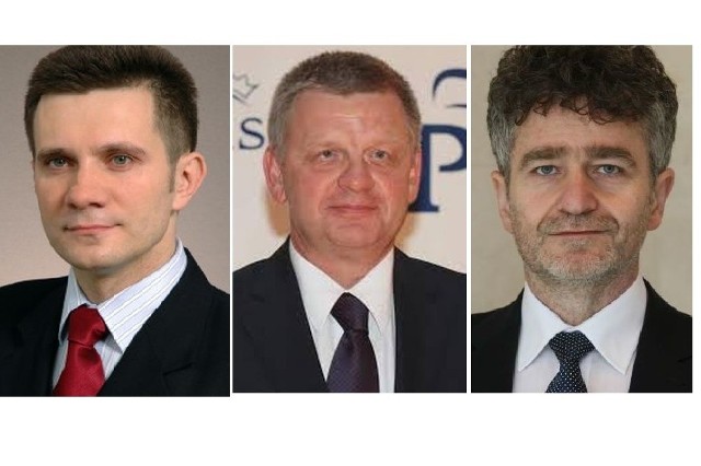 Od lewej Jacek Włosowicz (PiS), Jarosław Rusiecki (PiS) i Krzysztof Słoń (PiS)