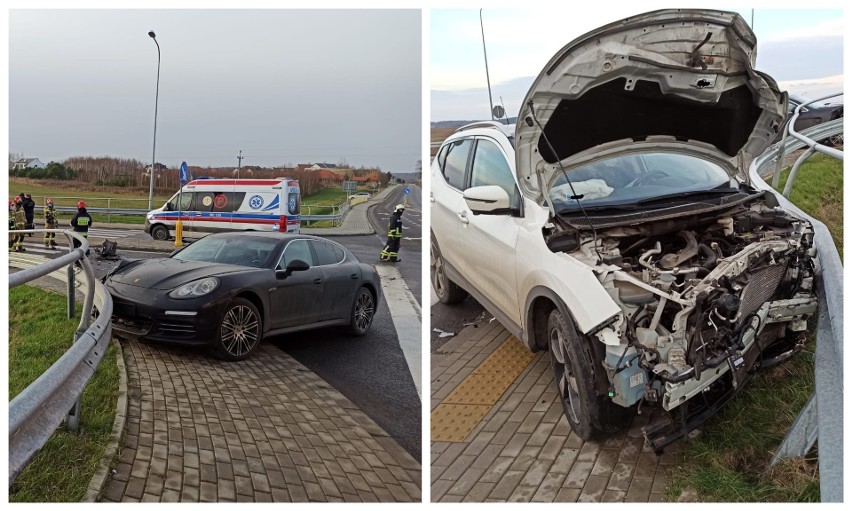 Porsche Panamera 4S rozbił się pod Olsztynem na S51