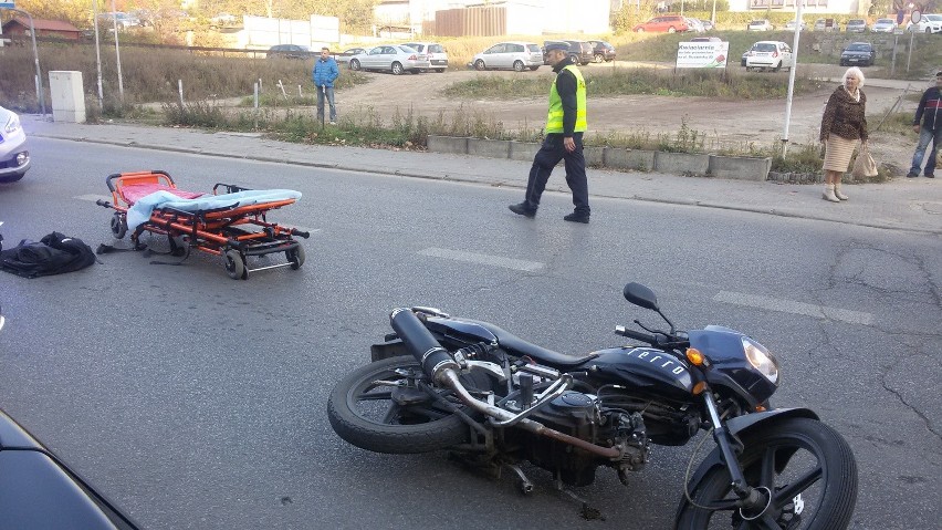 Wypadek motocyklisty w Rybniku