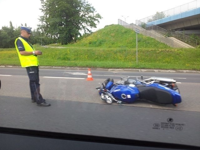 Wypadek motocyklisty na DTŚ w Chorzowie