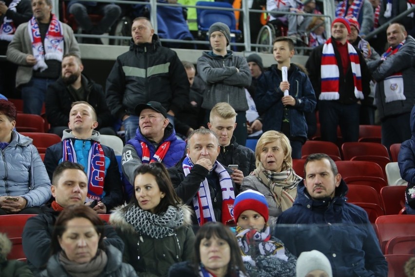 Kibice Górnika Zabrze na meczu z Lechem Poznań