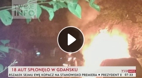 Pożar samochodów w Gdańsku