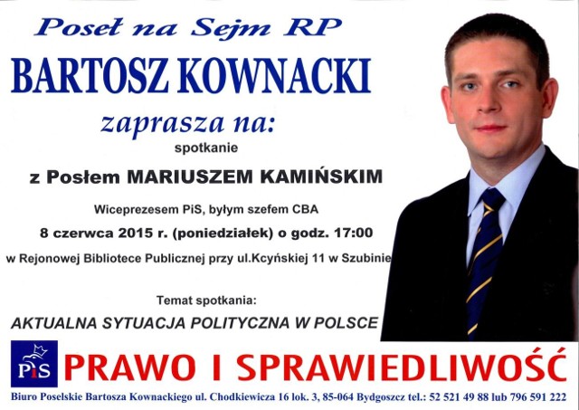 Plakat reklamujący spotkanie.