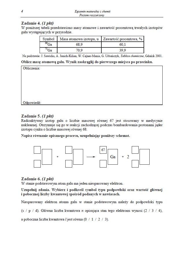 Matura 2014: Chemia - poziom rozszerzony [ODPOWIEDZI,...