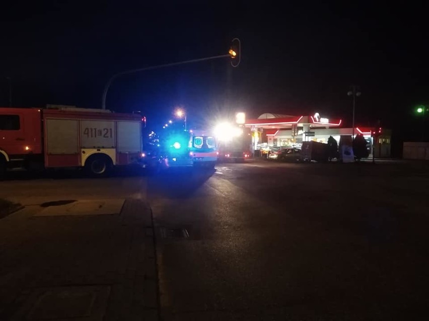Wypadek w Brzezinach, dwie osoby zostały poszkodowane