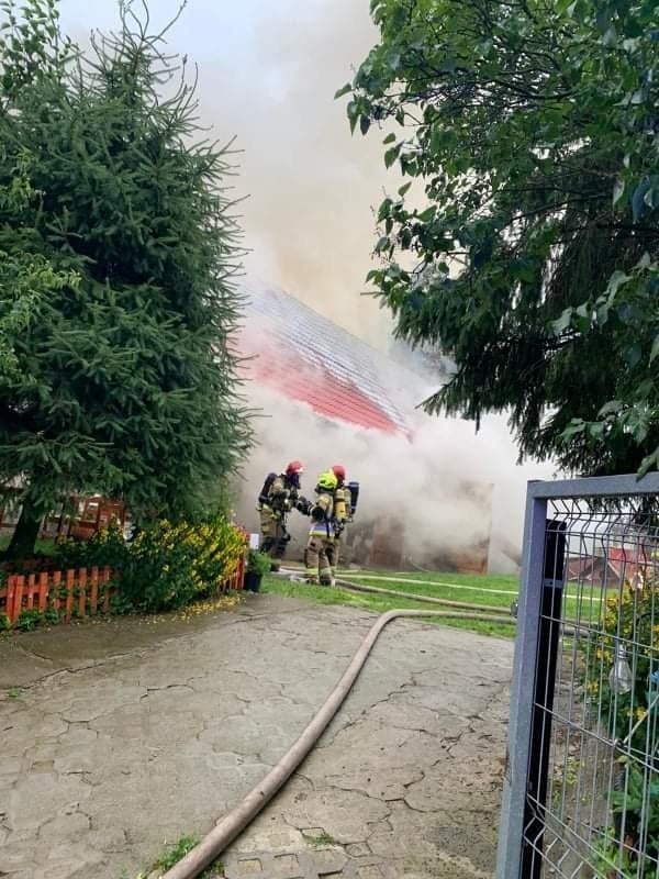Pożar domu w Marciszowie 14.07.2021